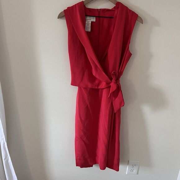 VINTAGE Jones New York Fusia Pink Kimono Wrap Night Out Dress 10 Gorgeous - Picture 2 of 5